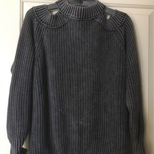 We the free green-grey cold shoulder sweater